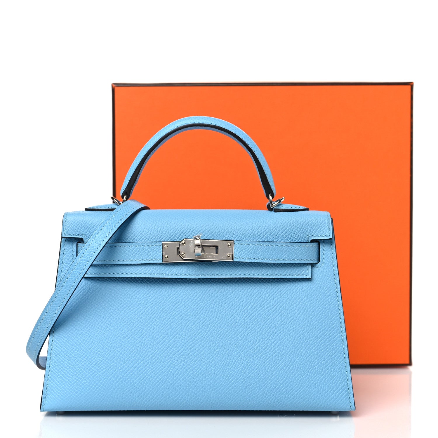 Hermes Epsom Mini Kelly Sellier 20 Celeste 10 of 10