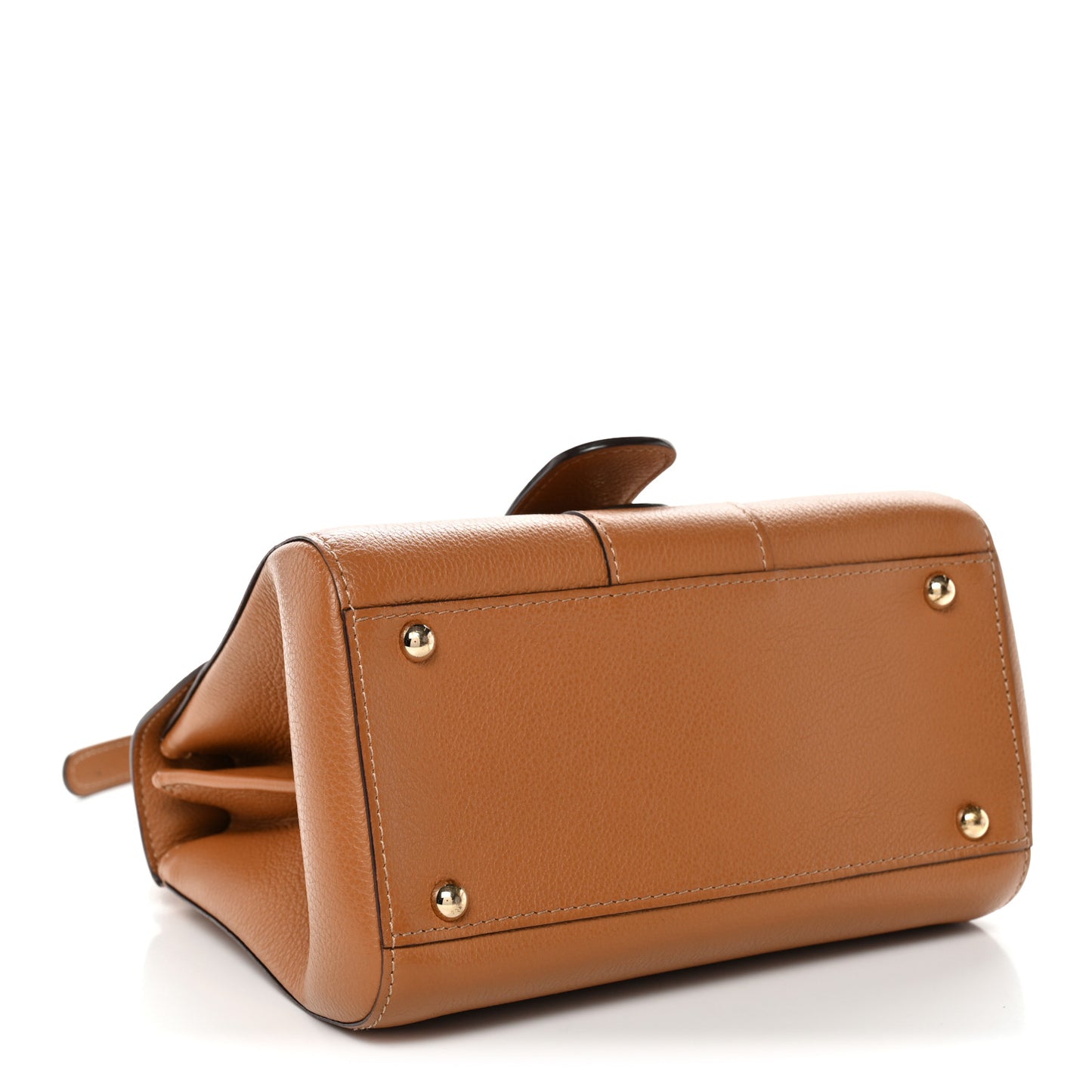 Grained Calfskin Mini Brillant Satchel Natural
