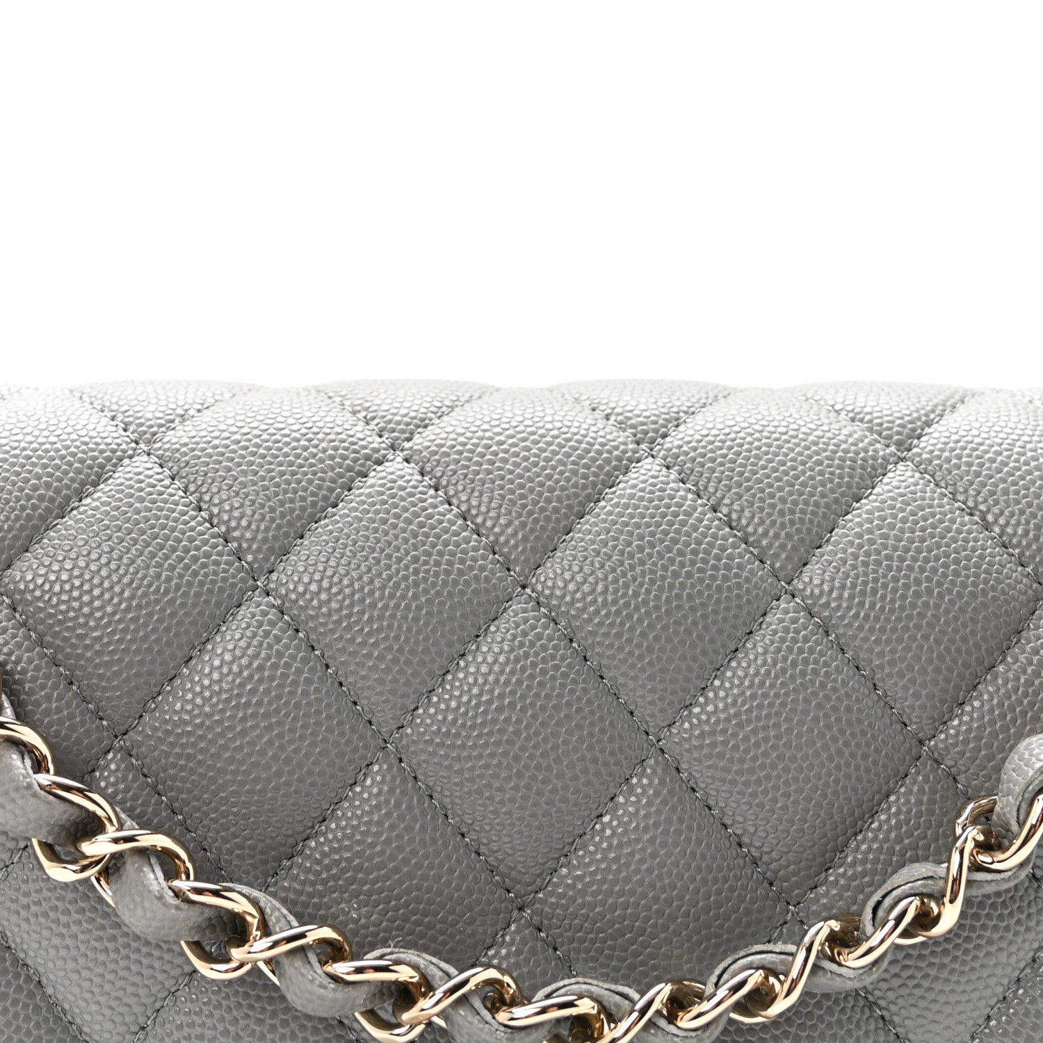 Chanel Caviar Quilted Medium Double Flap Grey 8 of 10