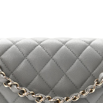 Chanel Caviar Quilted Medium Double Flap Grey 8 of 10