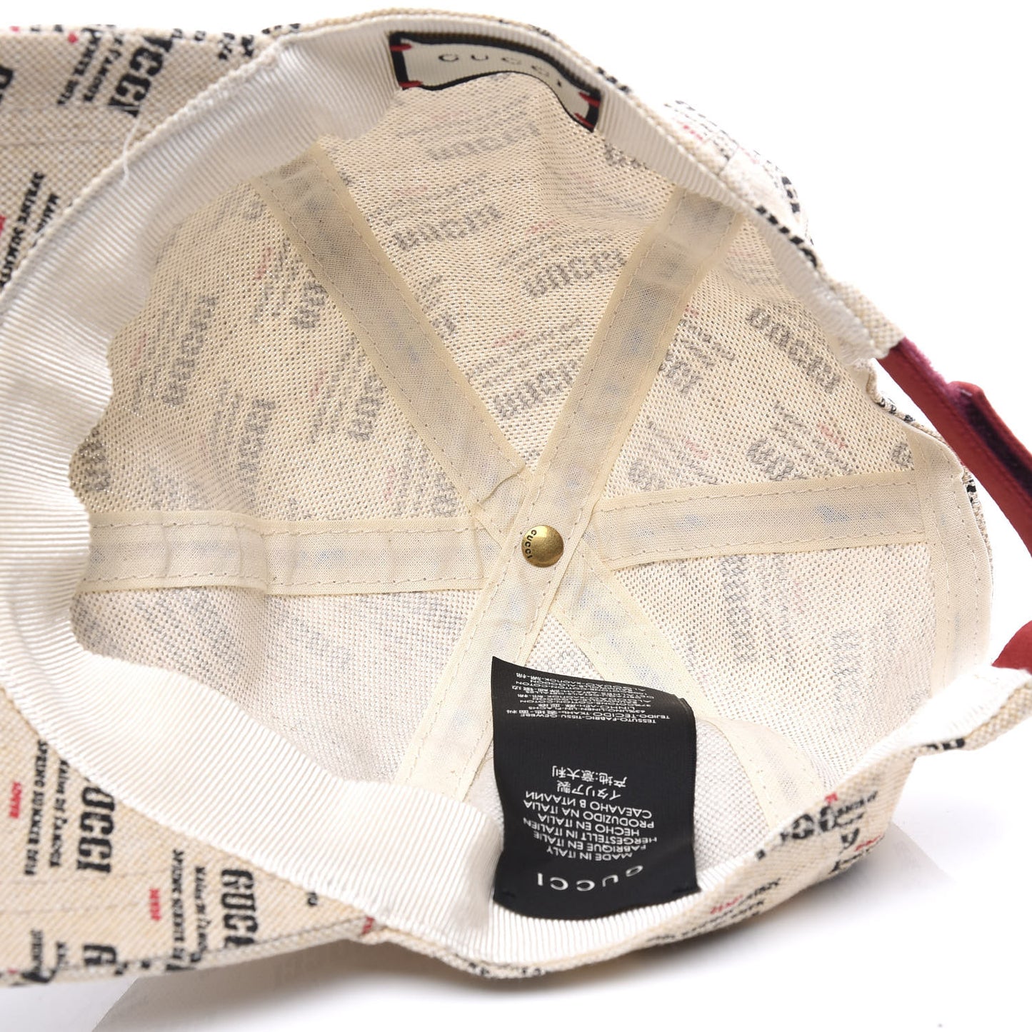 Linen Woven Stamp Print Baseball Hat S