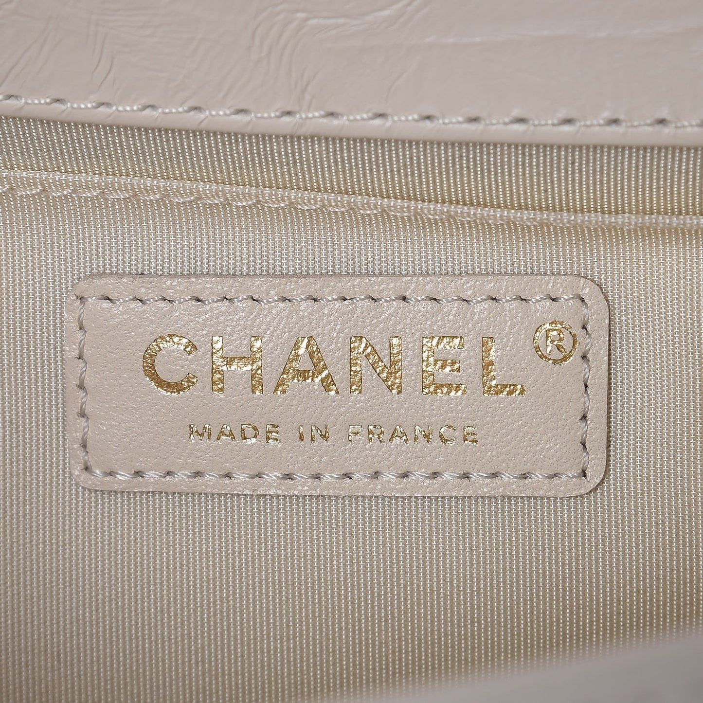 Aged Calfskin Quilted Medium Jacket Boy Flap White