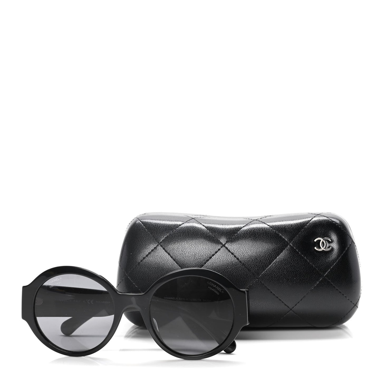 Acetate Polarized Round Sunglasses 5410 Black