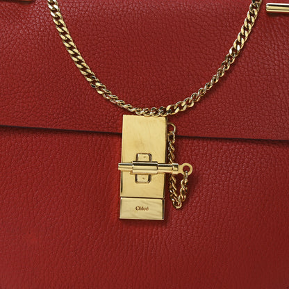 Chloe Grained Lambskin Drew Shoulder Bag Plaid Red 7 of 9