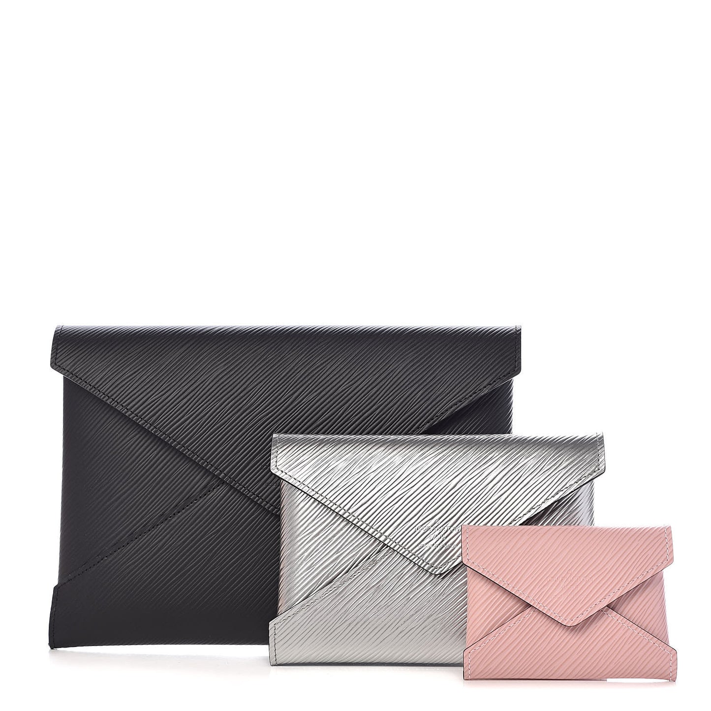 Epi Kirigami Pochette Set Black Silver Rose Ballerine