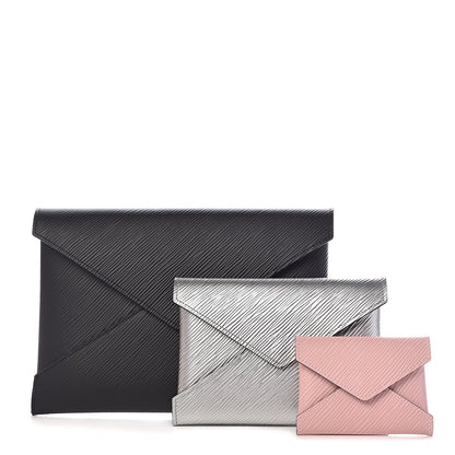 Louis Vuitton Epi Kirigami Pochette Set Black Silver Rose Ballerine 1 of 7