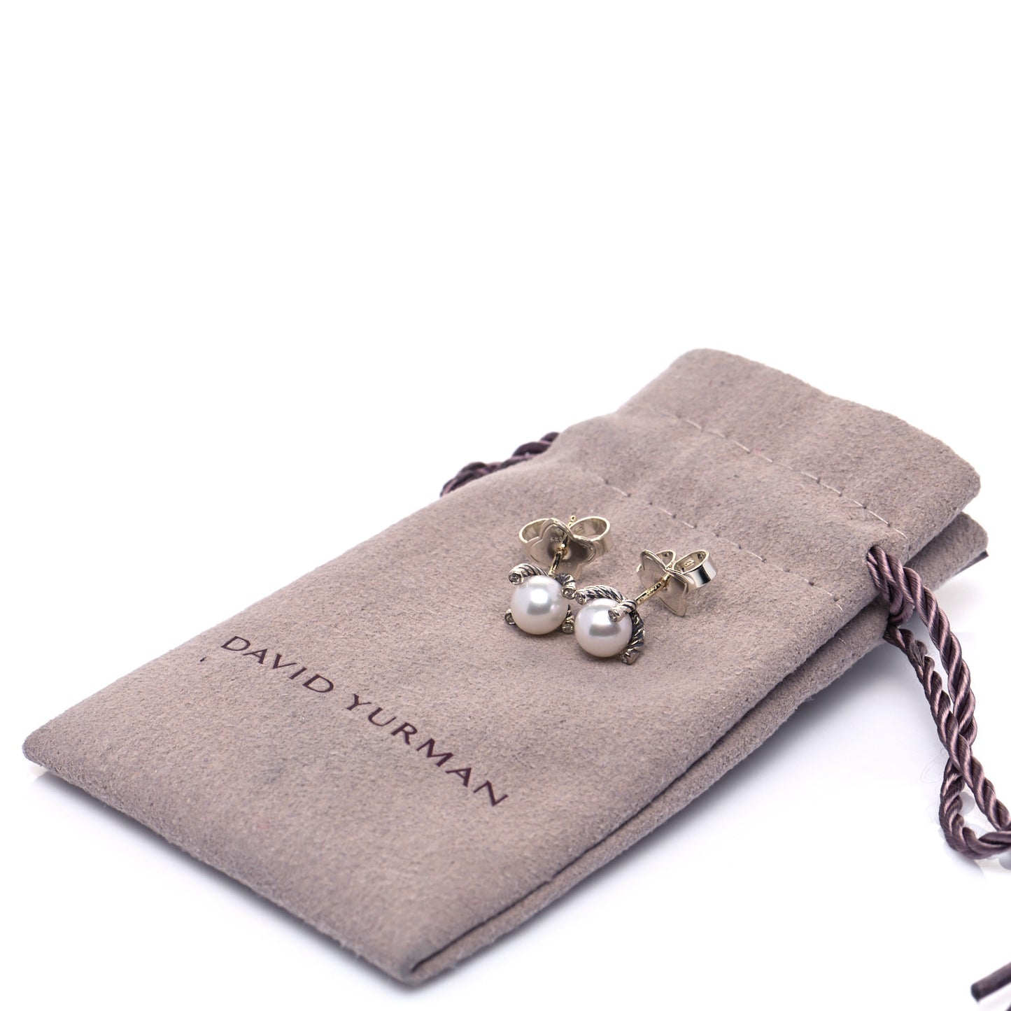 Sterling Silver Diamond Pearl 7mm Earrings
