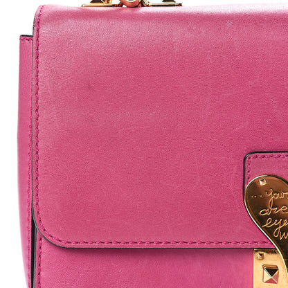 Valentino Garavani Shiny Nappa L'Amour Rockstud Shoulder Bag Fuxia 10 of 17
