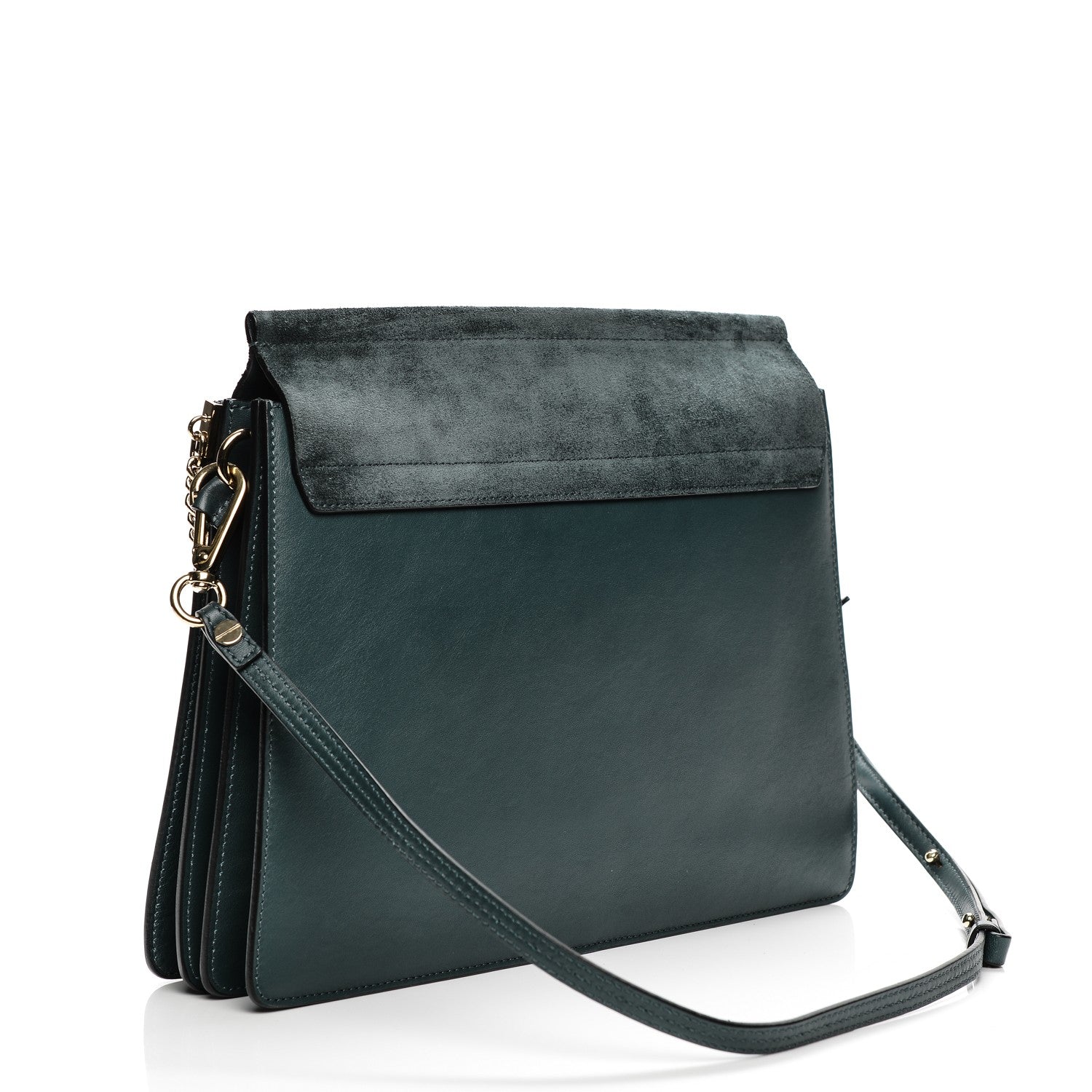Chloe Suede Calfskin Medium Faye Shoulder Bag Silver Blue 3 of 7
