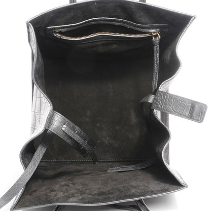 Celine Crocodile Embossed Medium Phantom Luggage Black 7 of 7