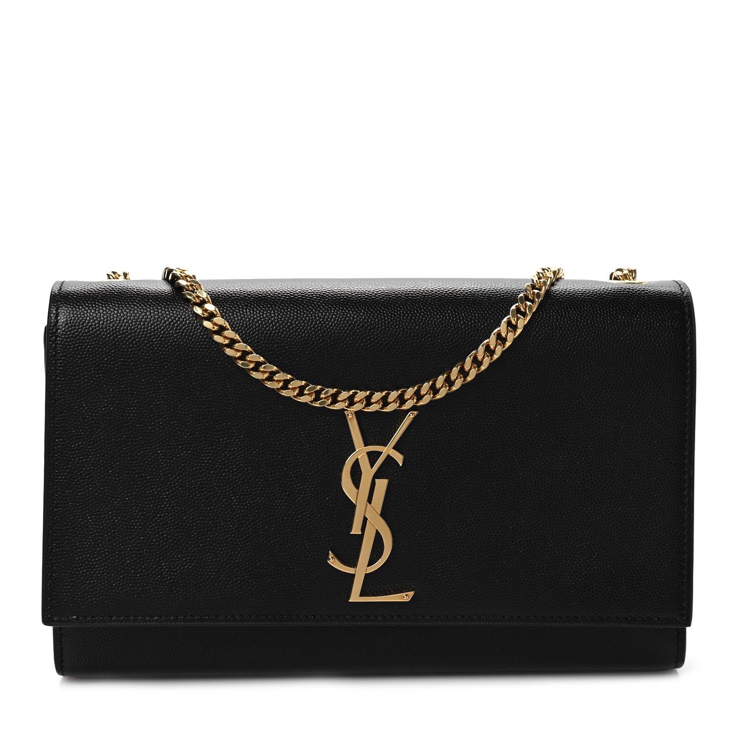 Saint Laurent Grain De Poudre Medium Classic Monogram Kate Satchel Black 1 of 7