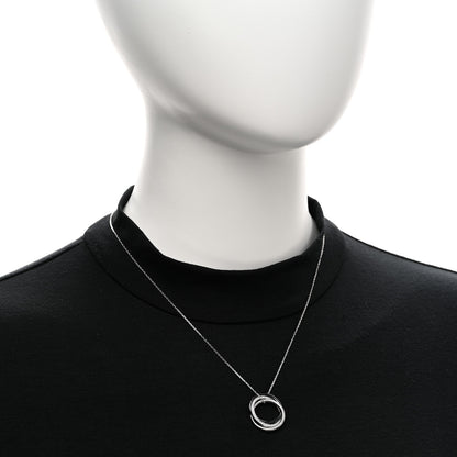 Cartier 18K White Gold Black Ceramic Diamond Trinity Pendant Necklace 2 of 5