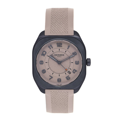 Hermes Titanium Rubber 39mm H08 Special Edition Automatic Watch Taupe 1 of 5