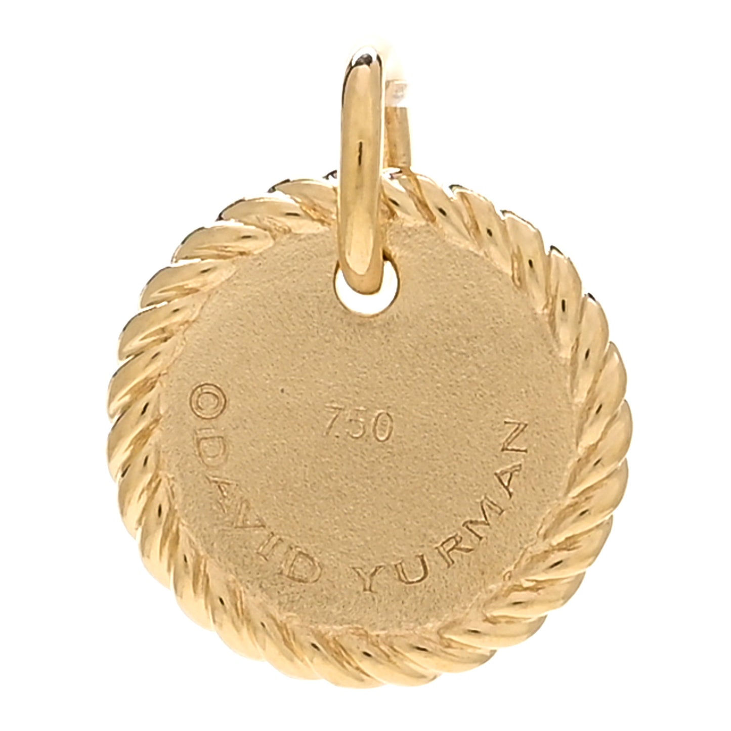 18K Yellow Gold Diamond Initial T Charm Pendant