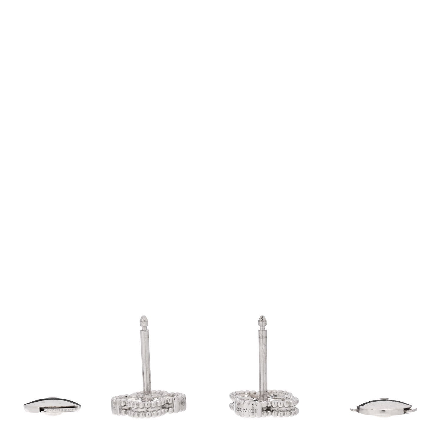 Van Cleef & Arpels 18K White Gold Diamond Sweet Alhambra Earrings 3 of 5