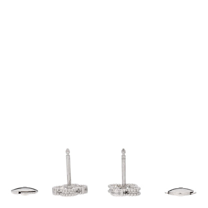 Van Cleef & Arpels 18K White Gold Diamond Sweet Alhambra Earrings 3 of 5