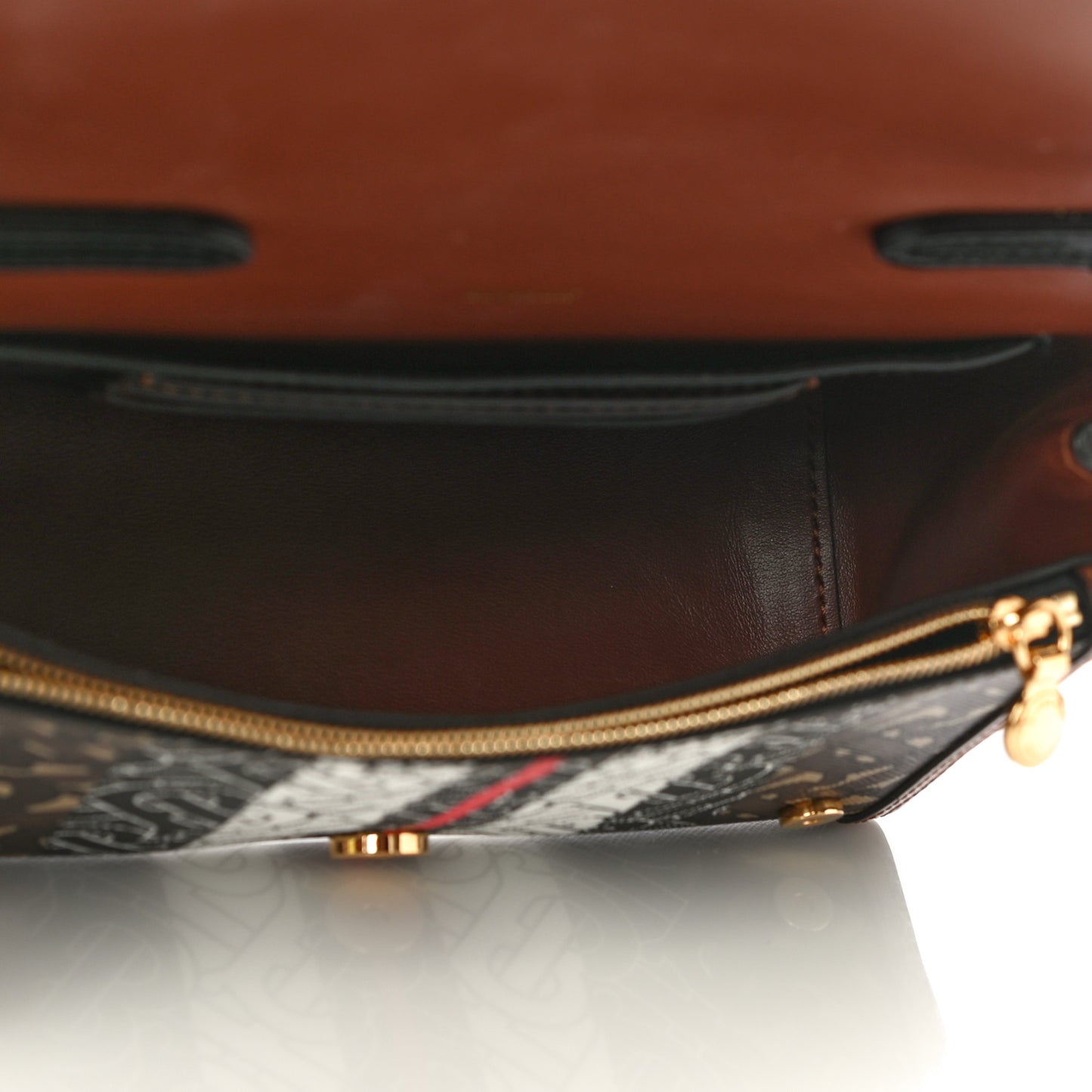 E-Canvas Monogram Stripe Hackberry Crossbody Bag Bridle Brown