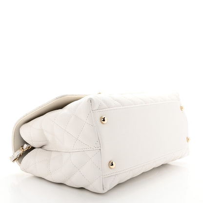 Chanel Caviar Quilted Small Coco Handle Flap White 4 of 11