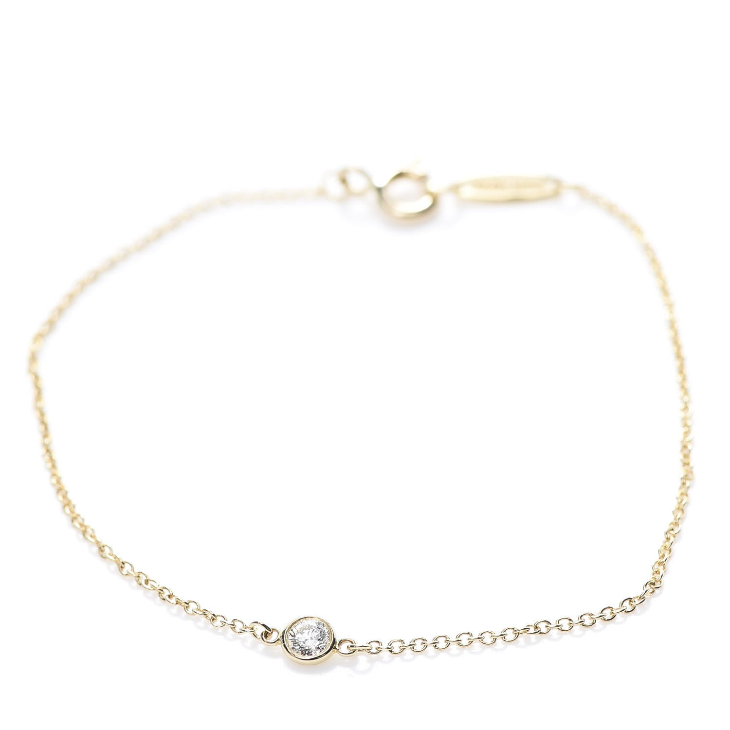 Tiffany 18K Yellow Gold Diamond .08ct Elsa Peretti Diamonds by the Yard Bracelet 1 of 6