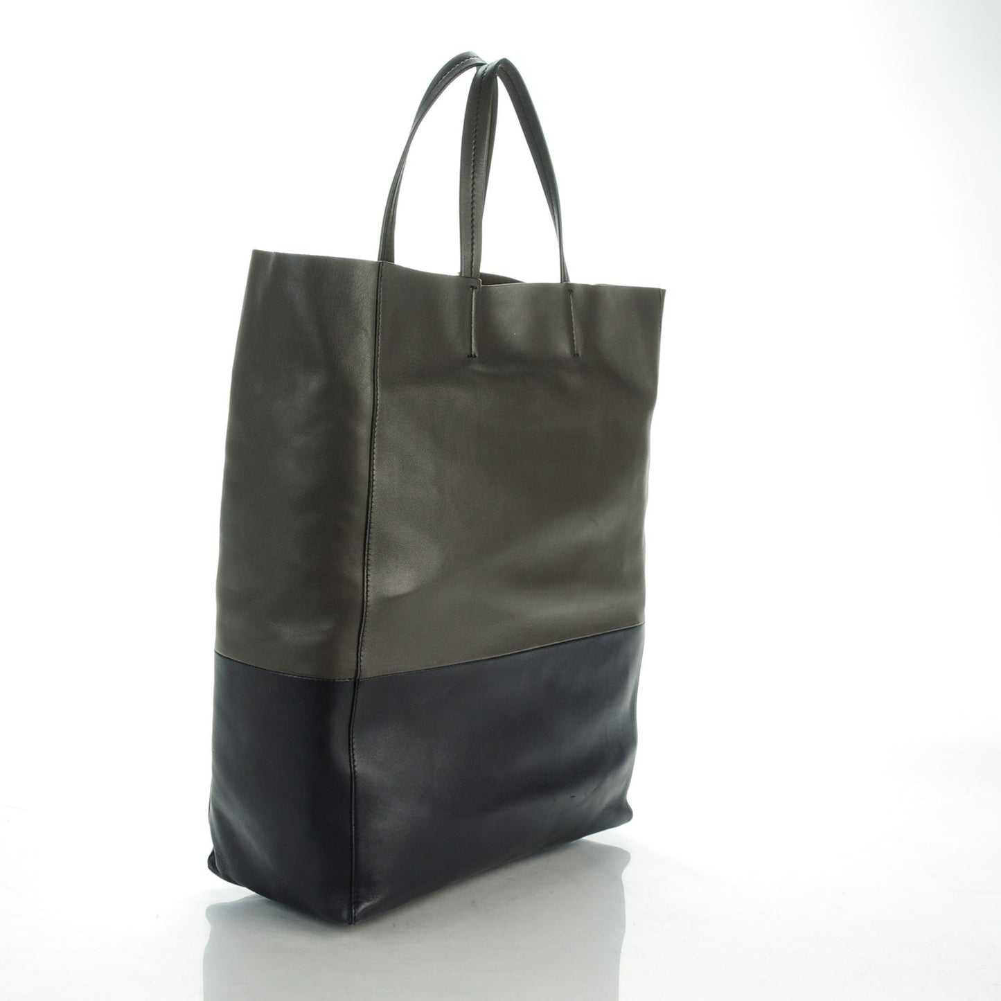 Smooth Lambskin Vertical Bi-Cabas Anthracite