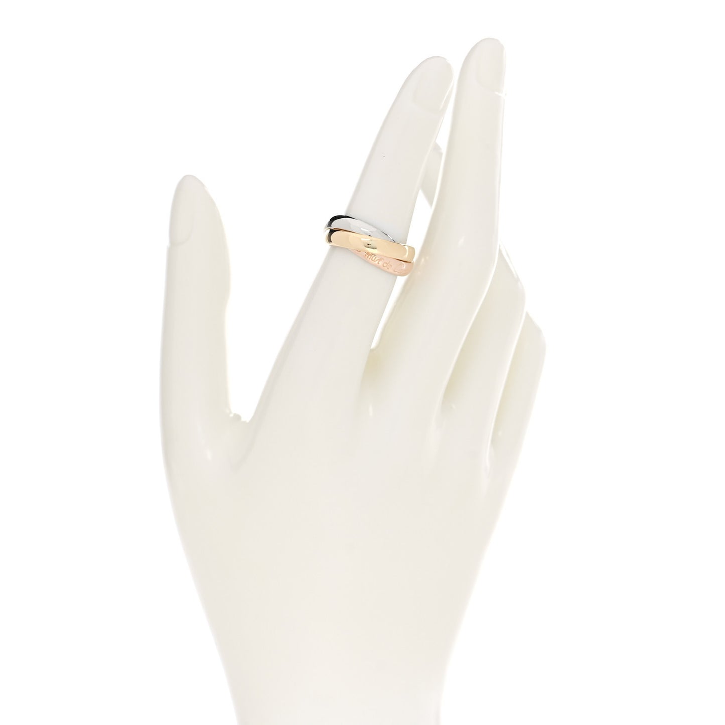 18K Pink Yellow White Gold Classic Les Must De Cartier Trinity Ring 50 5.25