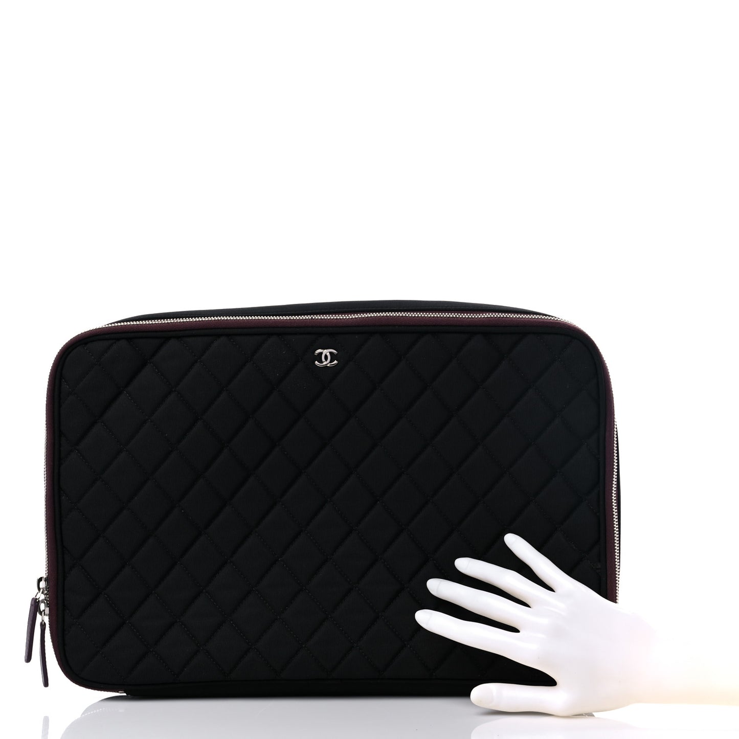 Nylon Quilted Laptop Case Black