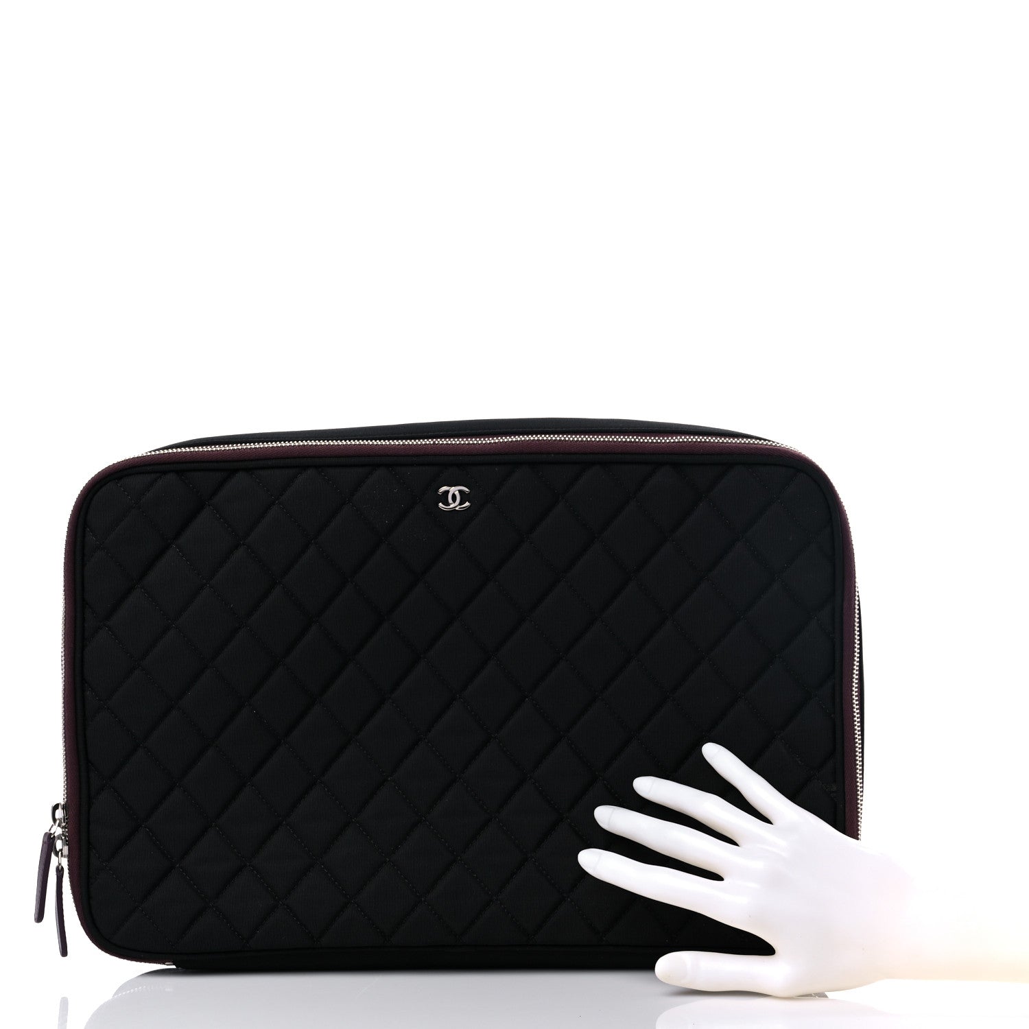 Chanel Nylon Quilted Laptop Case Black 2 of 12