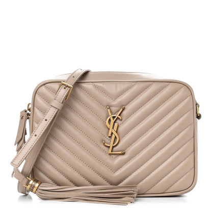 Saint Laurent Calfskin Matelasse Monogram Lou Camera Bag Dark Beige 1 of 5
