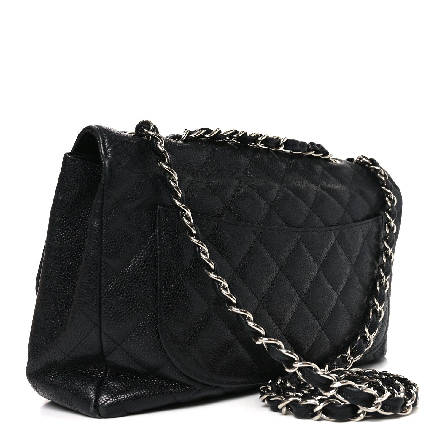 Chanel Caviar Quilted Jumbo Single Flap Black 1850076 – FASHIONPHILE
