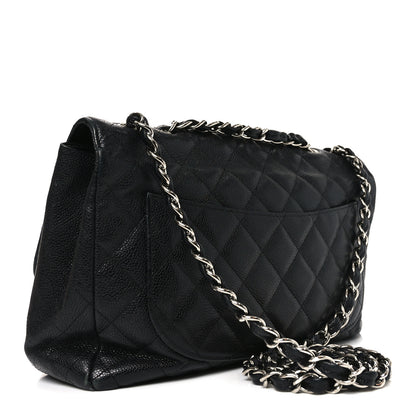 Chanel Caviar Quilted Jumbo Single Flap Black 3 of 10