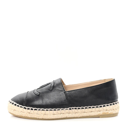 Chanel Lambskin CC Espadrilles 36 Black 1 of 11