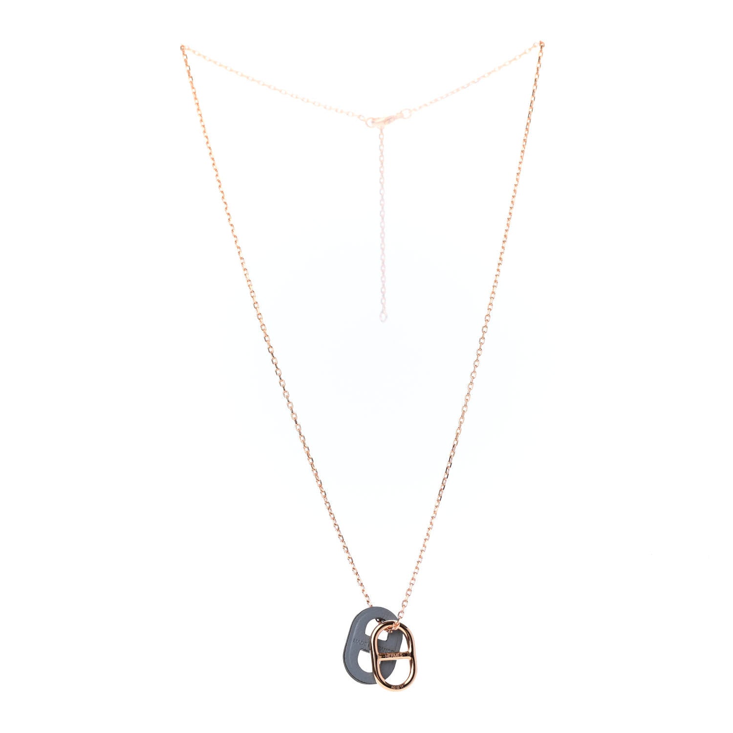 Hermes Swift O'Maillon Pendant Necklace Bleu Lin 3 of 4