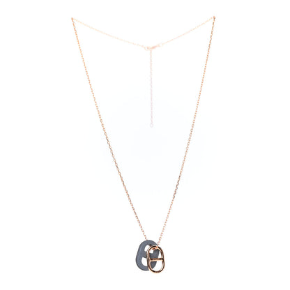 Hermes Swift O'Maillon Pendant Necklace Bleu Lin 3 of 4