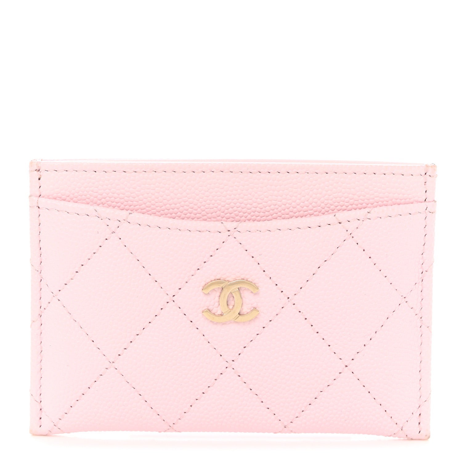 Chanel Caviar Quilted Card Holder Light Pink 1 of 9
