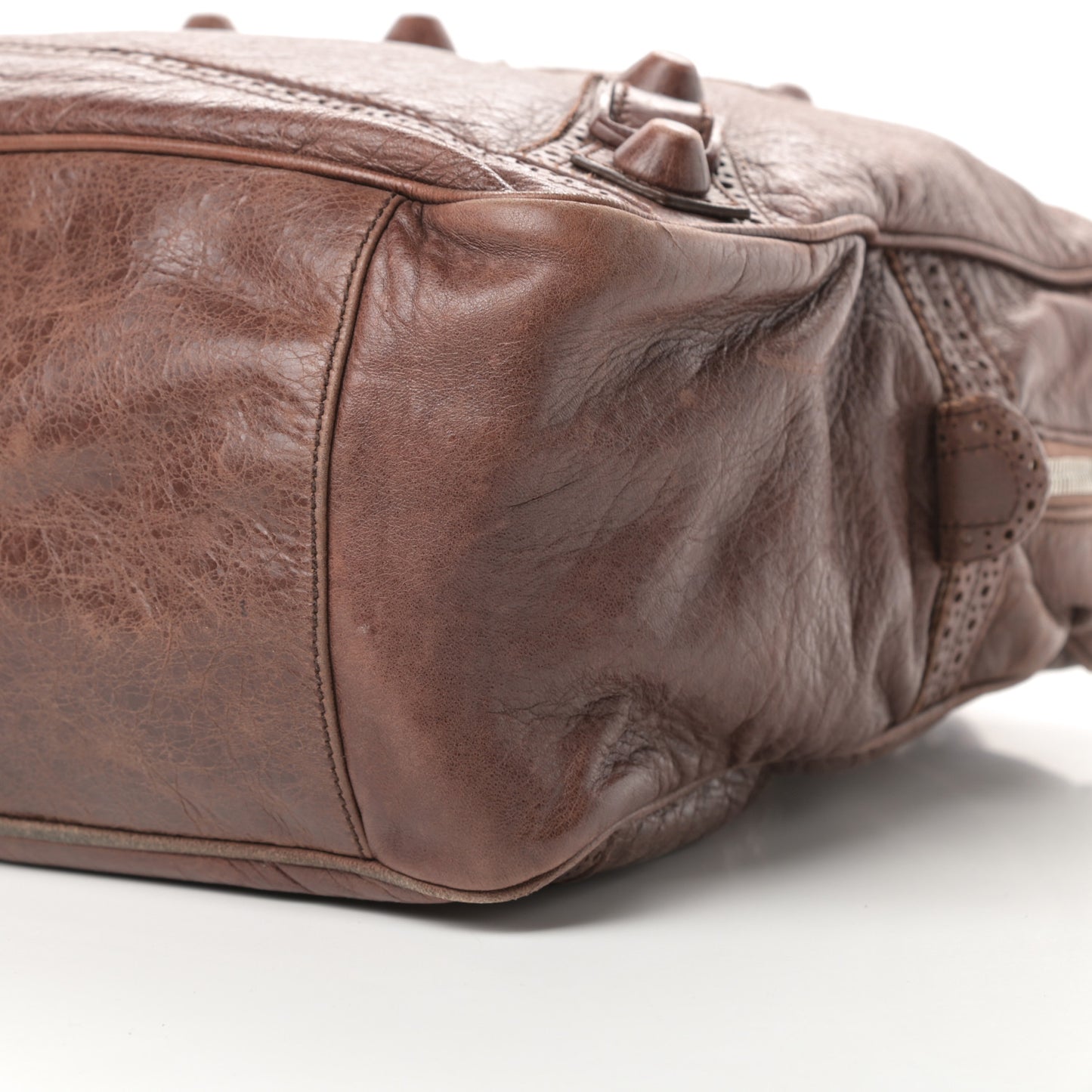 Agneau Giant Brogues Hardware Office Tote Chocolate Brown