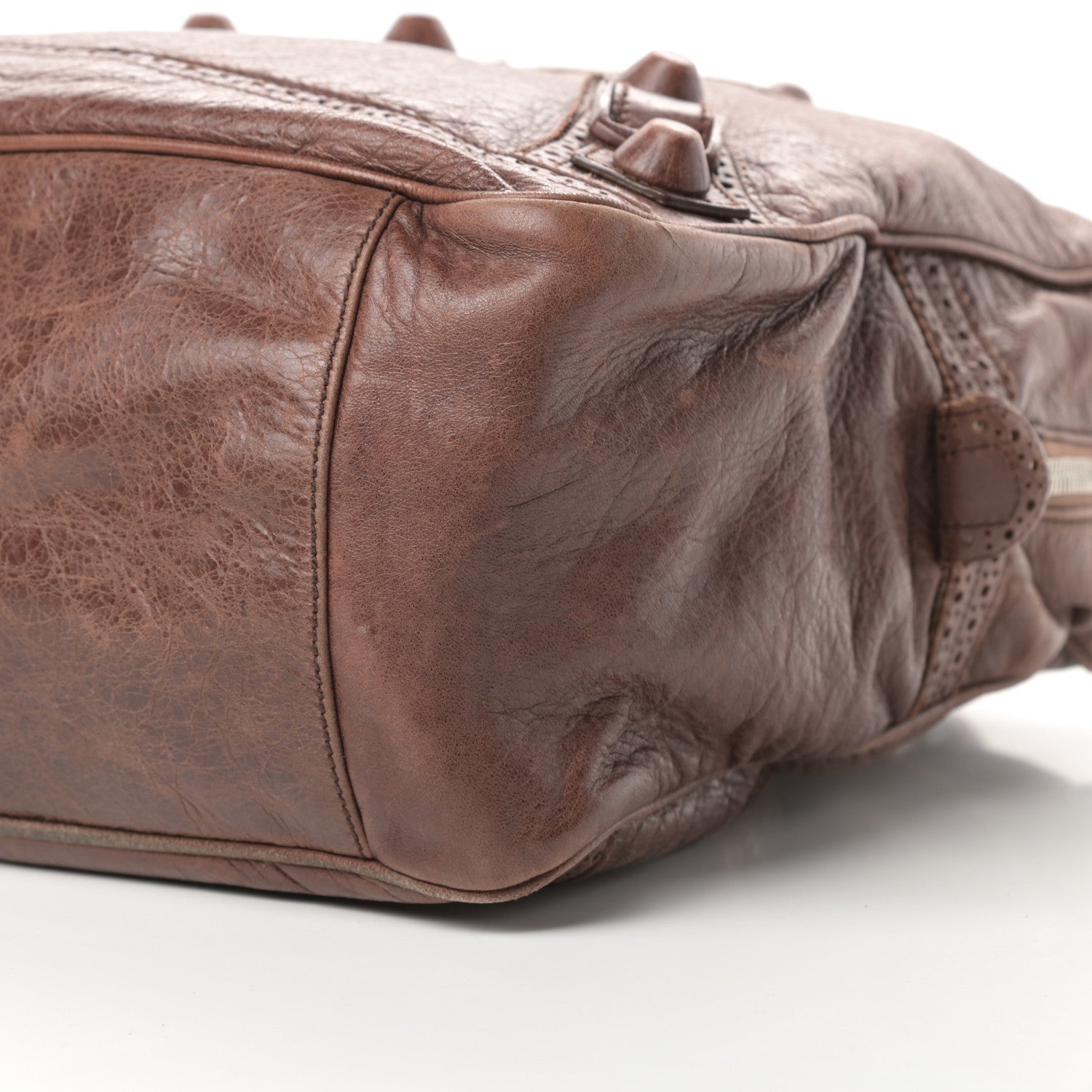 Balenciaga Agneau Giant Brogues Hardware Office Tote Chocolate Brown 9 of 14