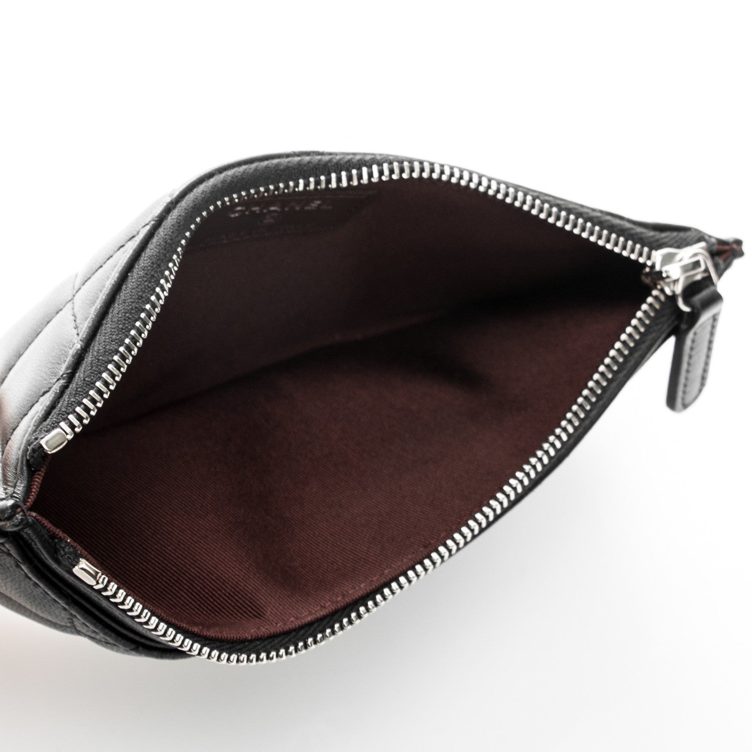 Chanel Lambskin Quilted Zip Pouch Black 5 of 7