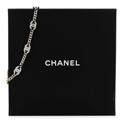 Chanel Crystal Chain CC Link Choker Gold Silver 6 of 6