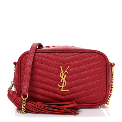Saint Laurent Grain De Poudre Matelasse Monogram Mini Lou Camera Bag Opyum Red 1 of 12