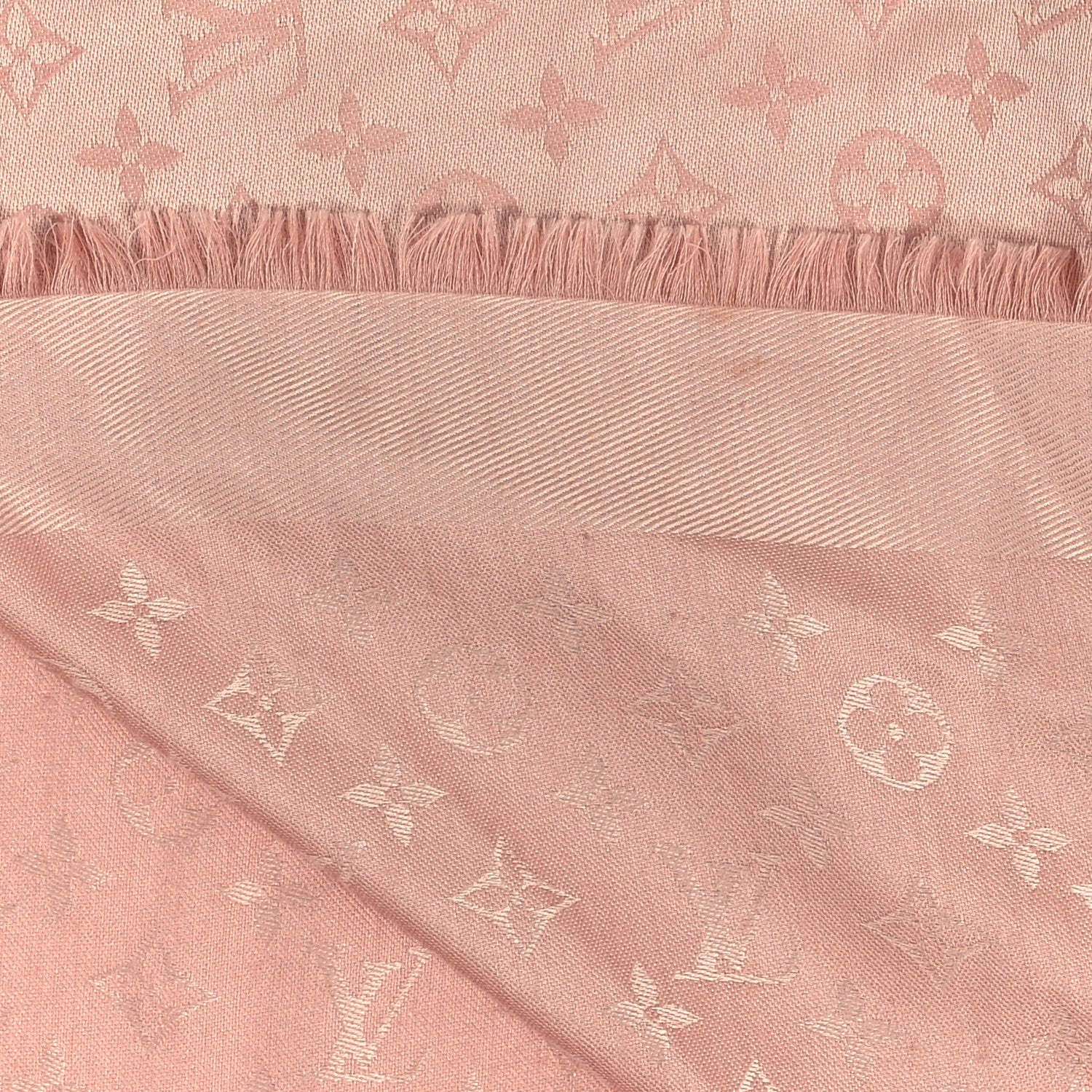 Louis Vuitton Silk Wool Monogram Shawl Rose 5 of 6