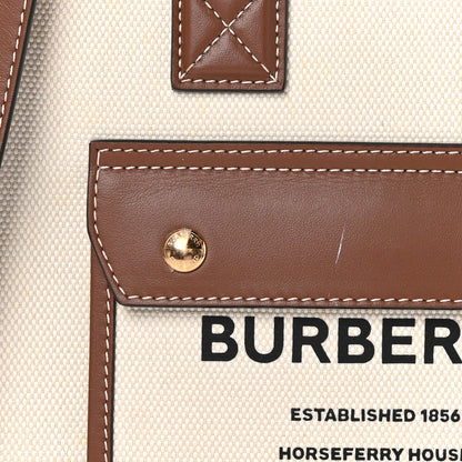 Burberry Canvas Smooth Calfskin Mini Two Tone Freya Tote Brown 9 of 9
