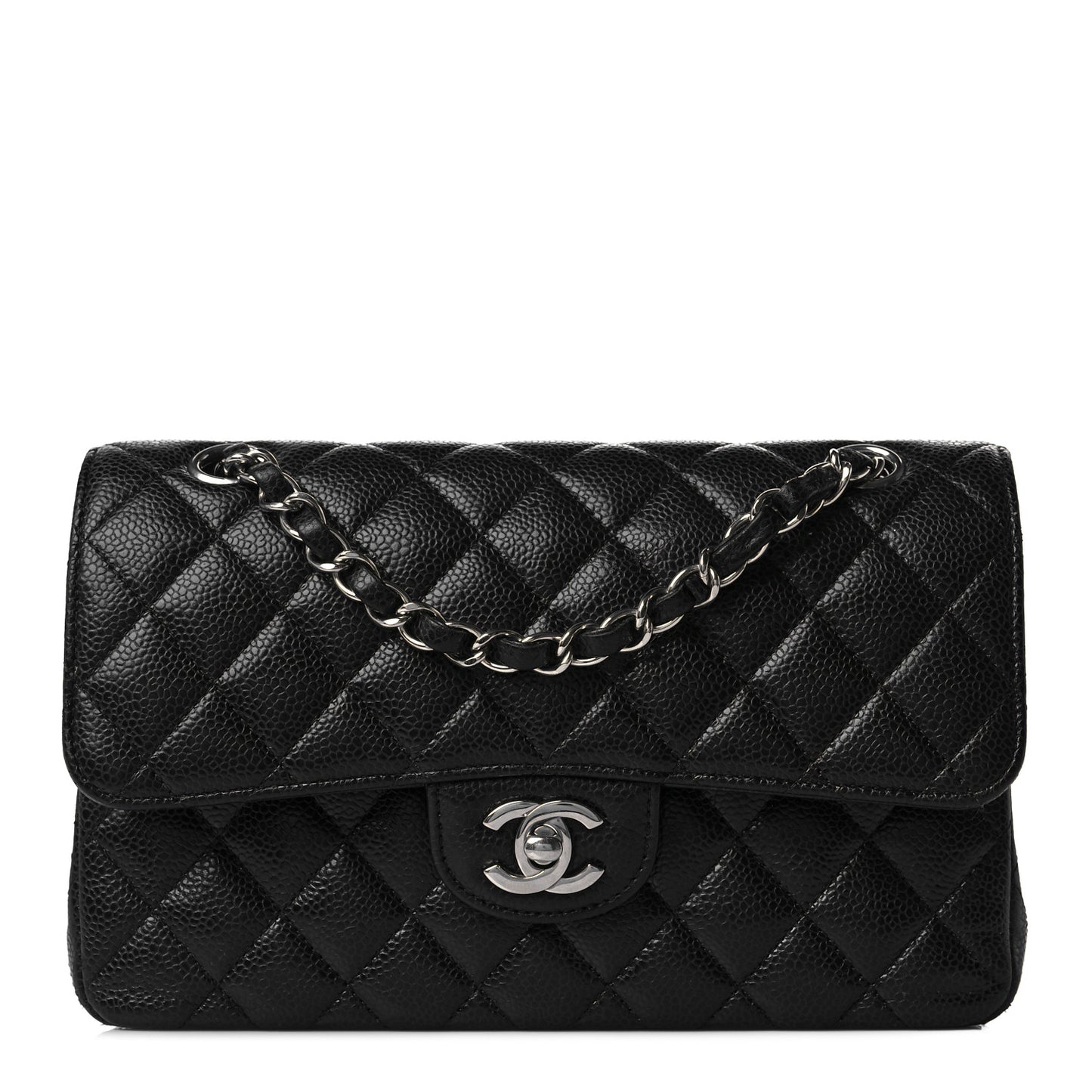Caviar Quilted Small Double Flap Black