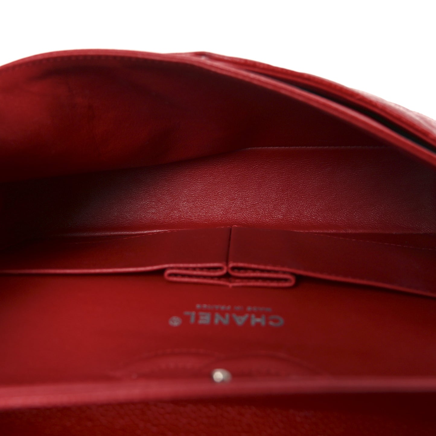 Caviar Quilted Medium Double Flap Red