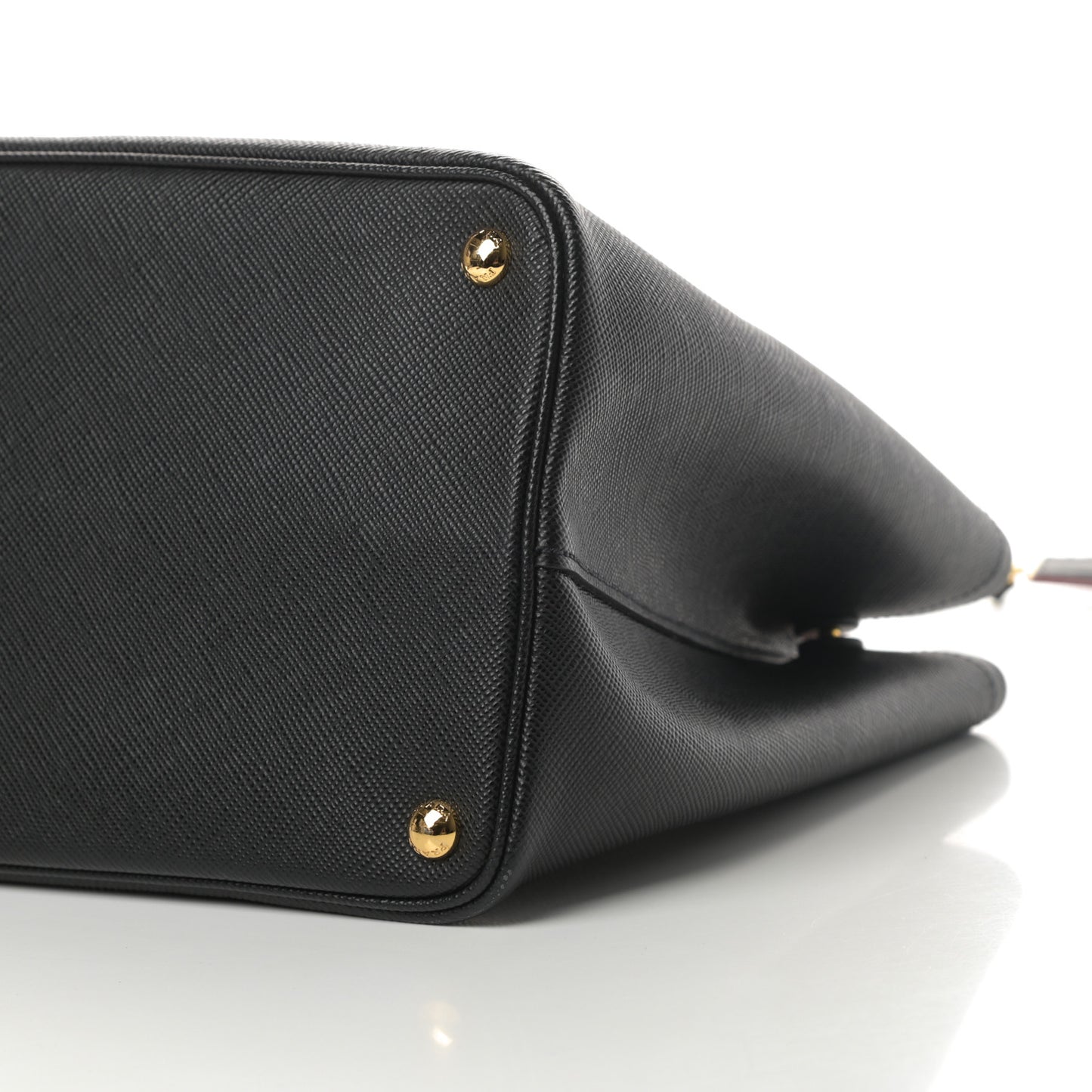 Saffiano Cuir Large Double Bag Black Fuoco