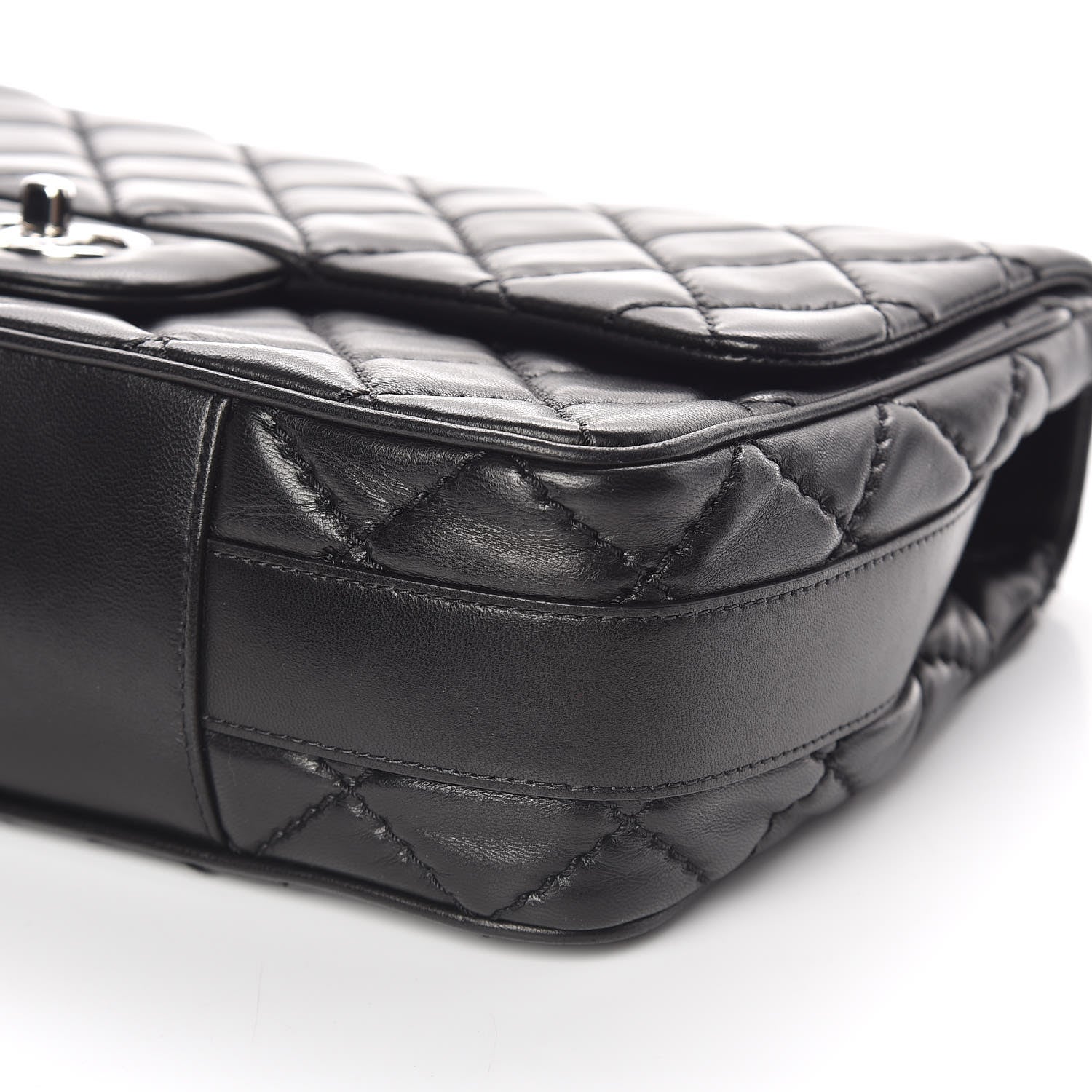 Chanel Lambskin Quilted Jumbo Easy Carry Flap Black 9 of 13