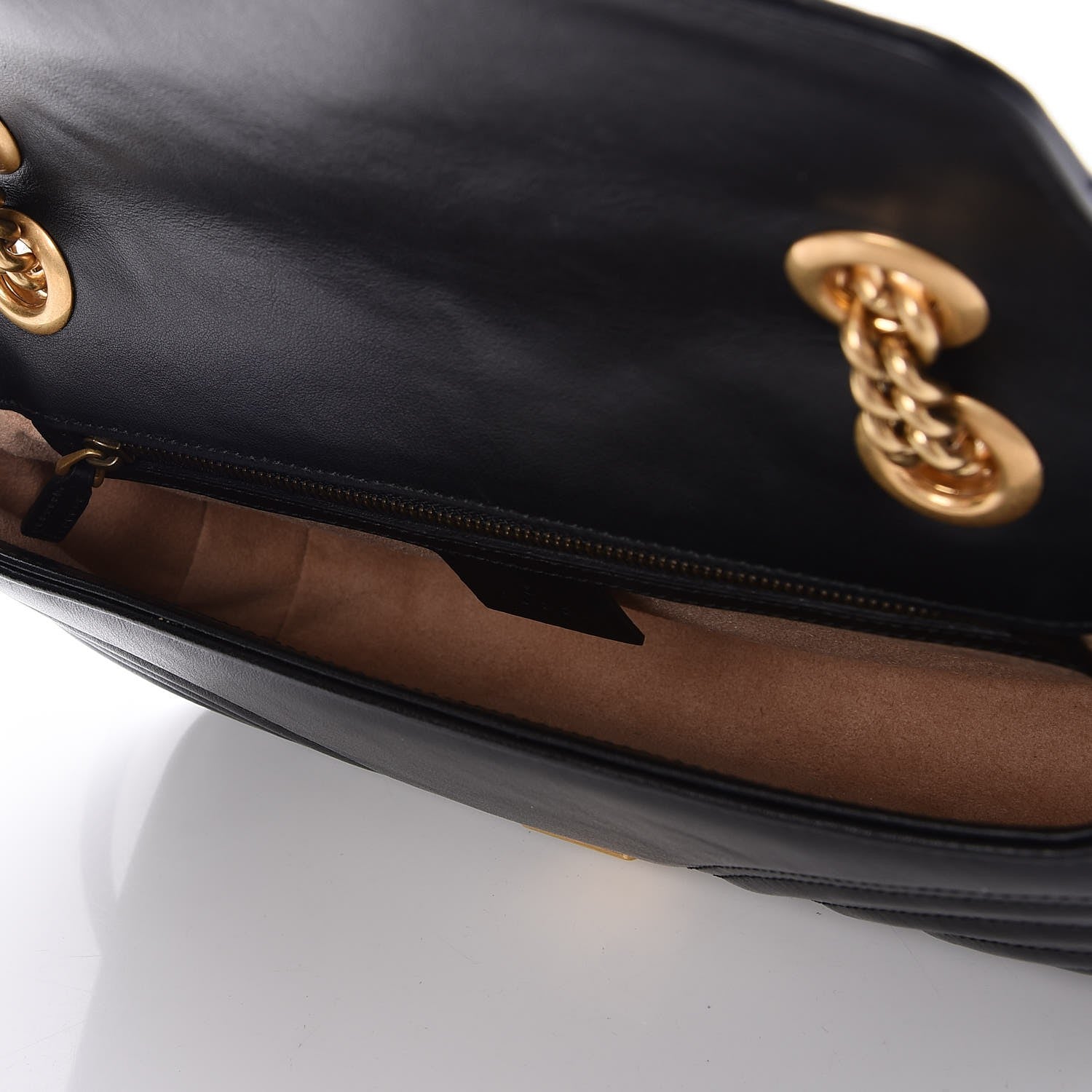 Gucci Calfskin Matelasse Small GG Marmont Shoulder Bag Black 5 of 7