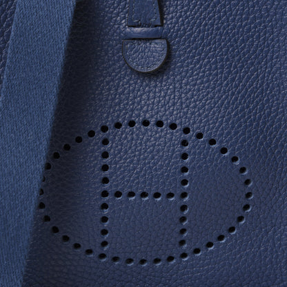 Hermes Taurillon Clemence Evelyne TPM Deep Blue 10 of 11