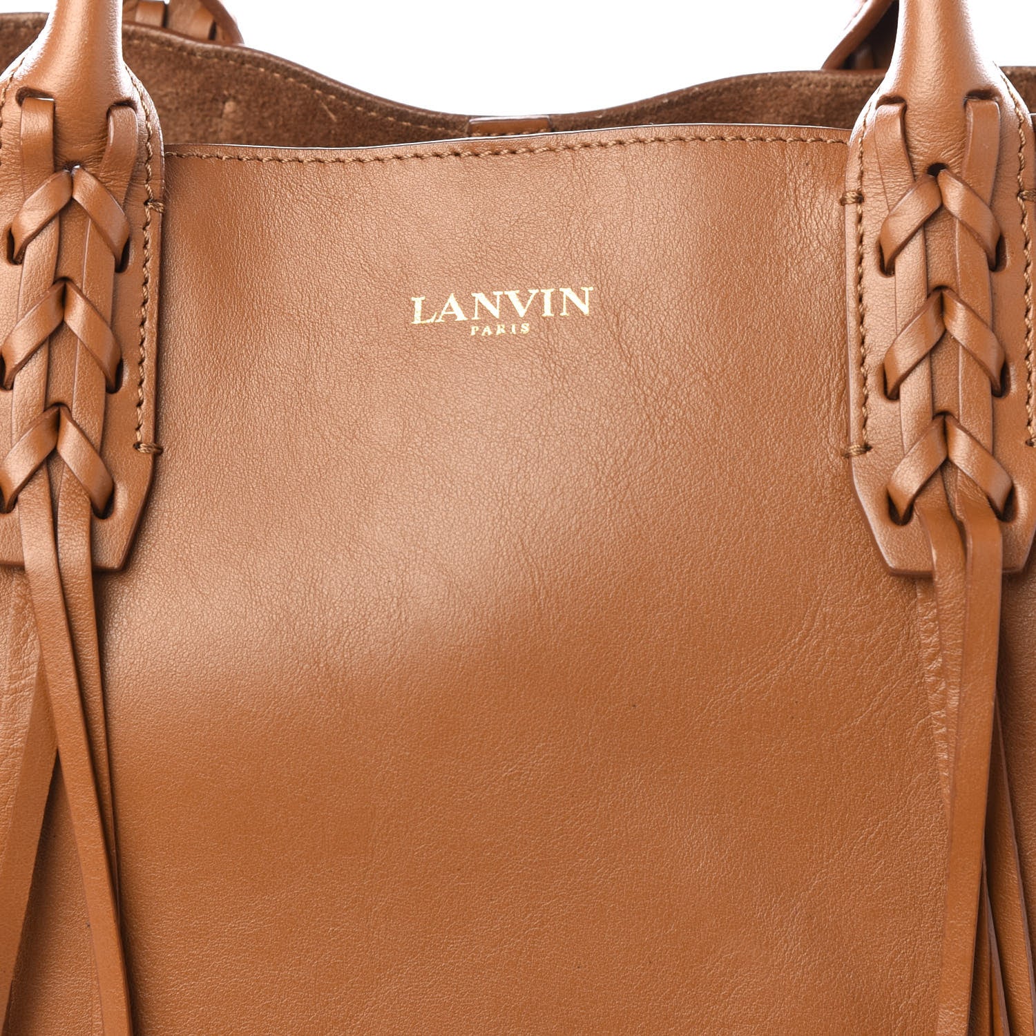 Lanvin Smooth Calfskin Small Fringe Shopper Tote Hazel 9 of 10