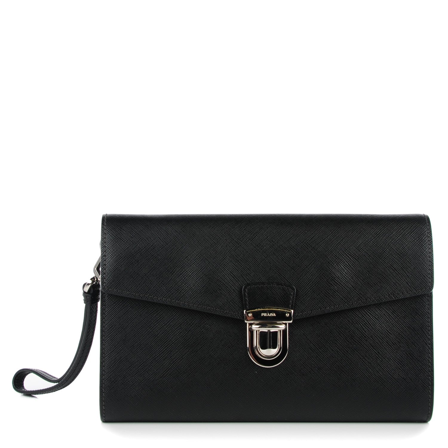 Prada Saffiano Clutch Black 1 of 8