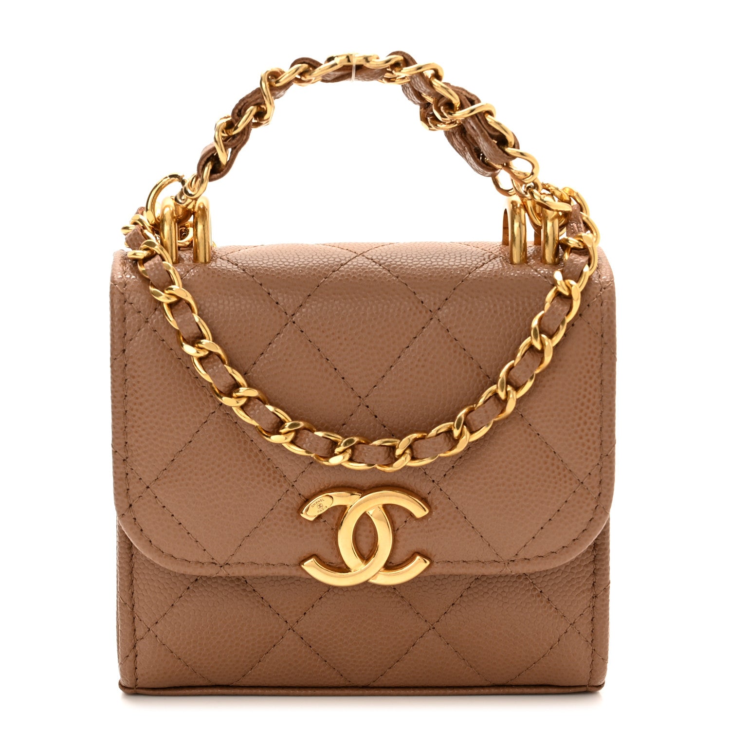 Chanel Caviar Quilted Coco First Clutch With Chain Beige 1 of 12